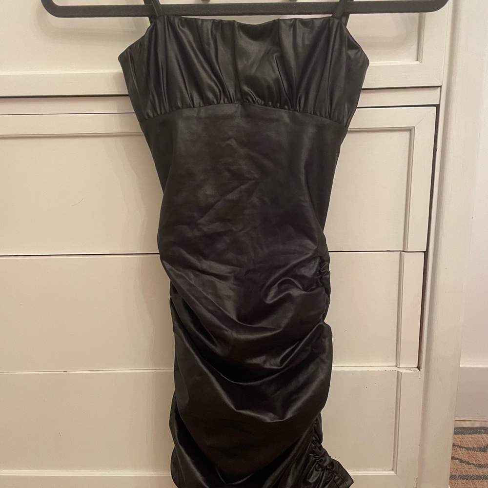 Katie J NYC Black Ruched Bodycon Dress